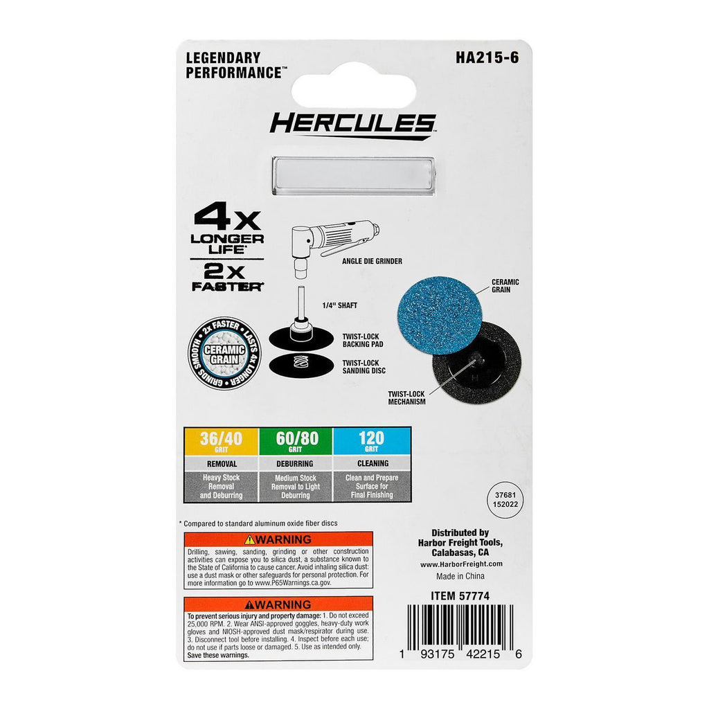 2 in. 36-Grit Twist Lock Sanding Discs 3-Pack R749181