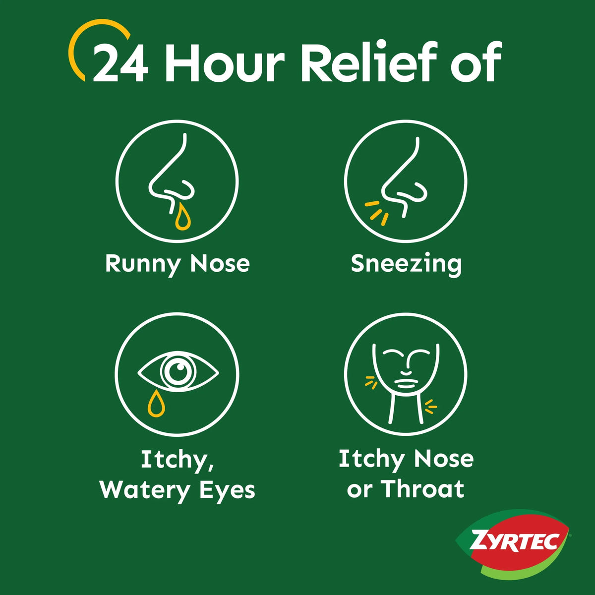 24 Hour Allergy Relief Tablets 10 mg Cetirizine HCl 90 Ct A28074