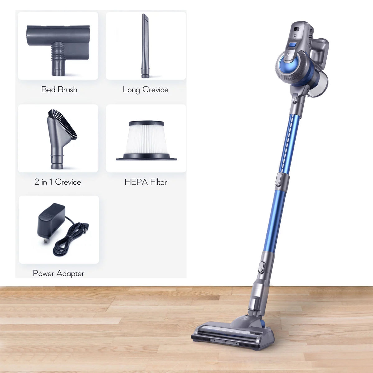 Cordless Vacuum Cleaner 26000PA, Lightweight Stick Vacuum Cleaner with LED Headlight W6932