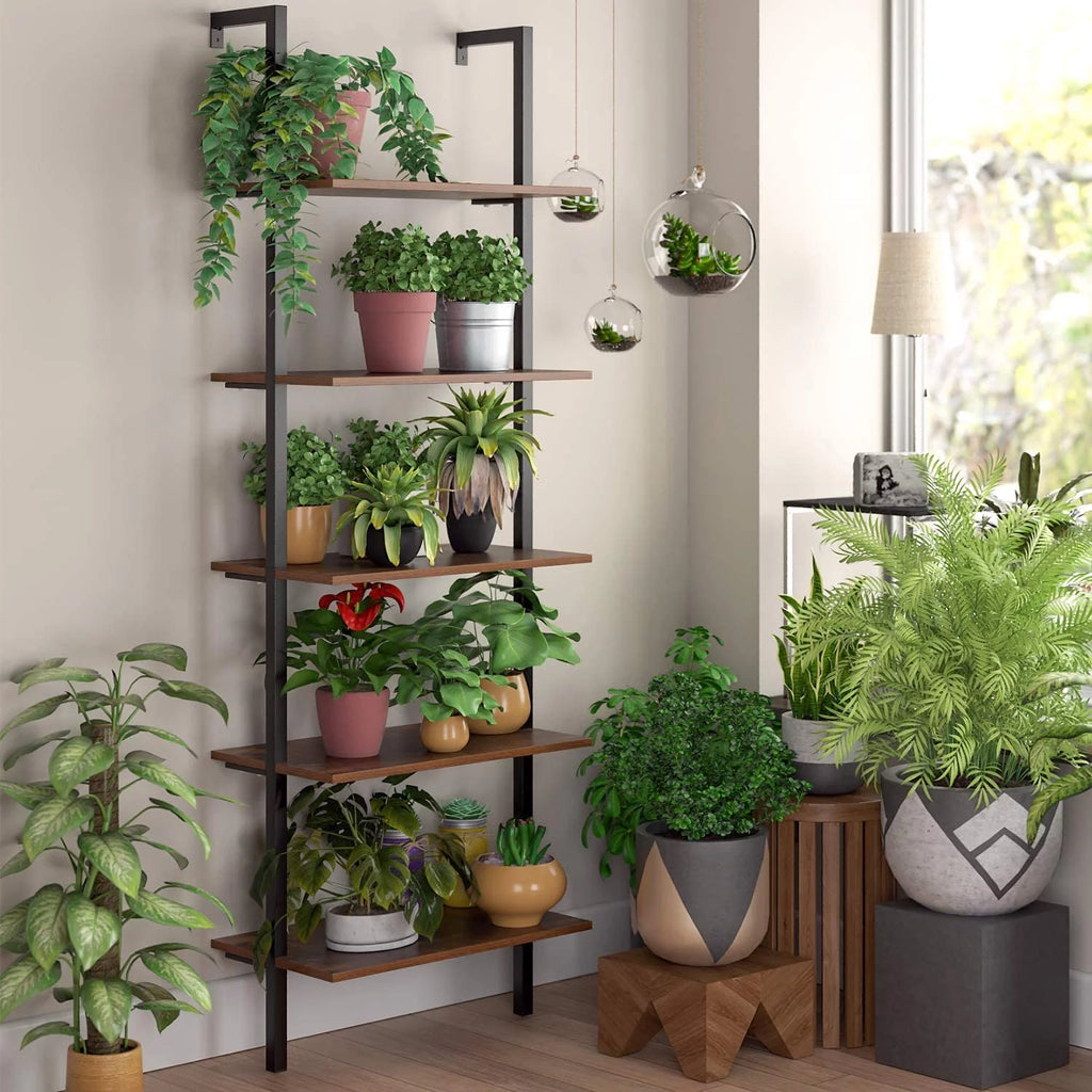 Wall Mounted 5 Tiers Ladder Shelves I648126