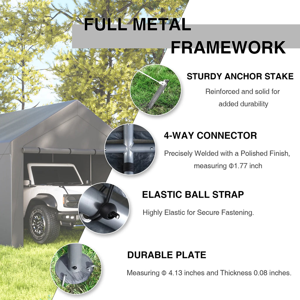 10 x 20 ft Outdoor Canopy Carport H42376