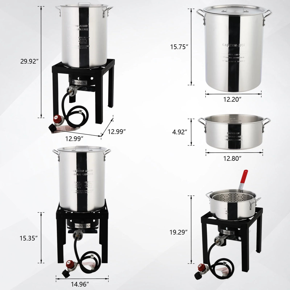 30QT Aluminum Turkey Deep Fryer & 10QT Fish Fryer Kit S734012