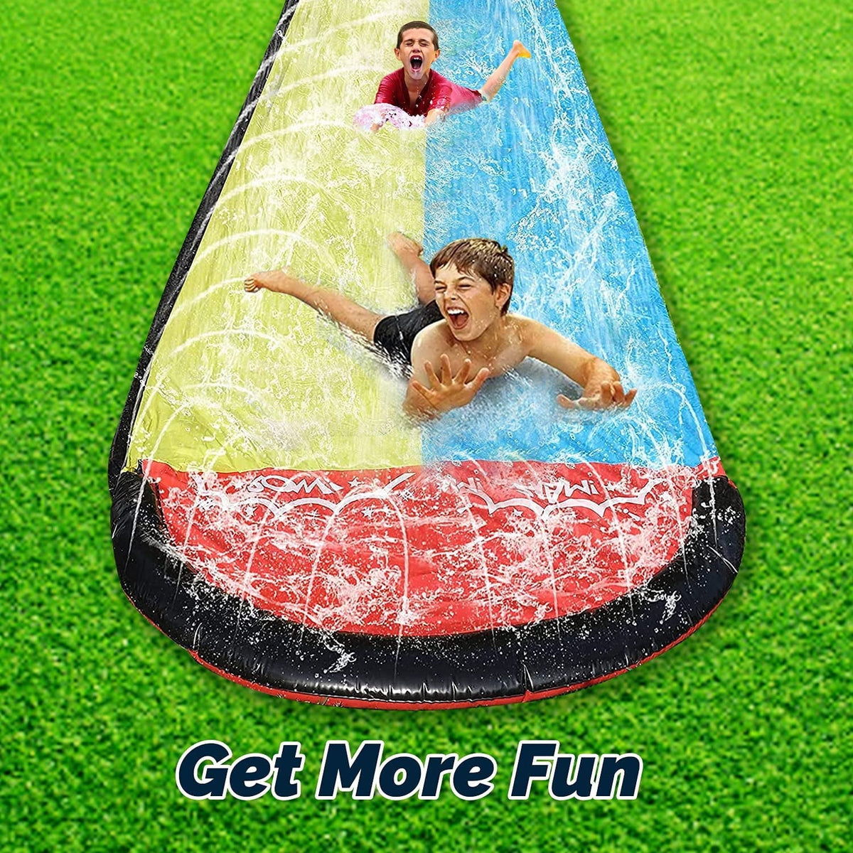 15.5ft Long Water Slide Toy with Inflatable Crash Pad V173820