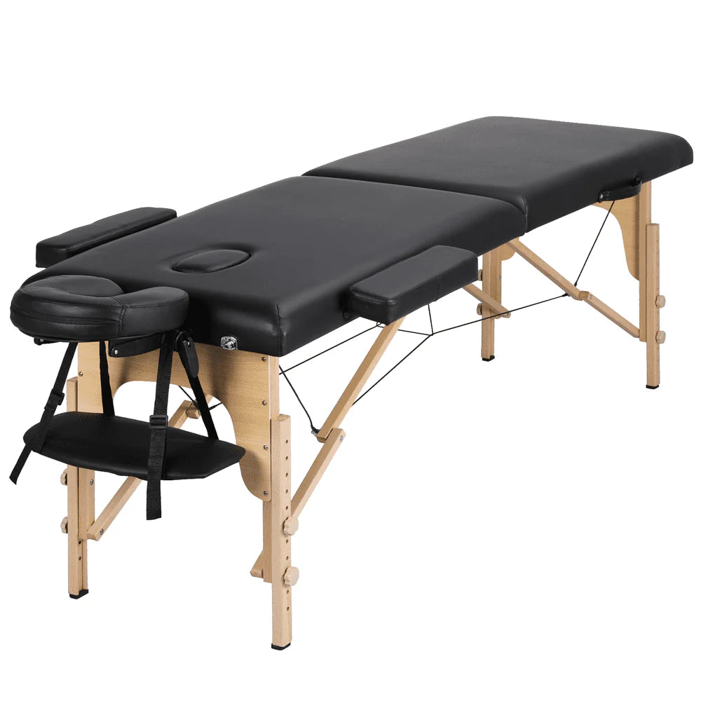 Black Adjustable Folding Massage Bed A813