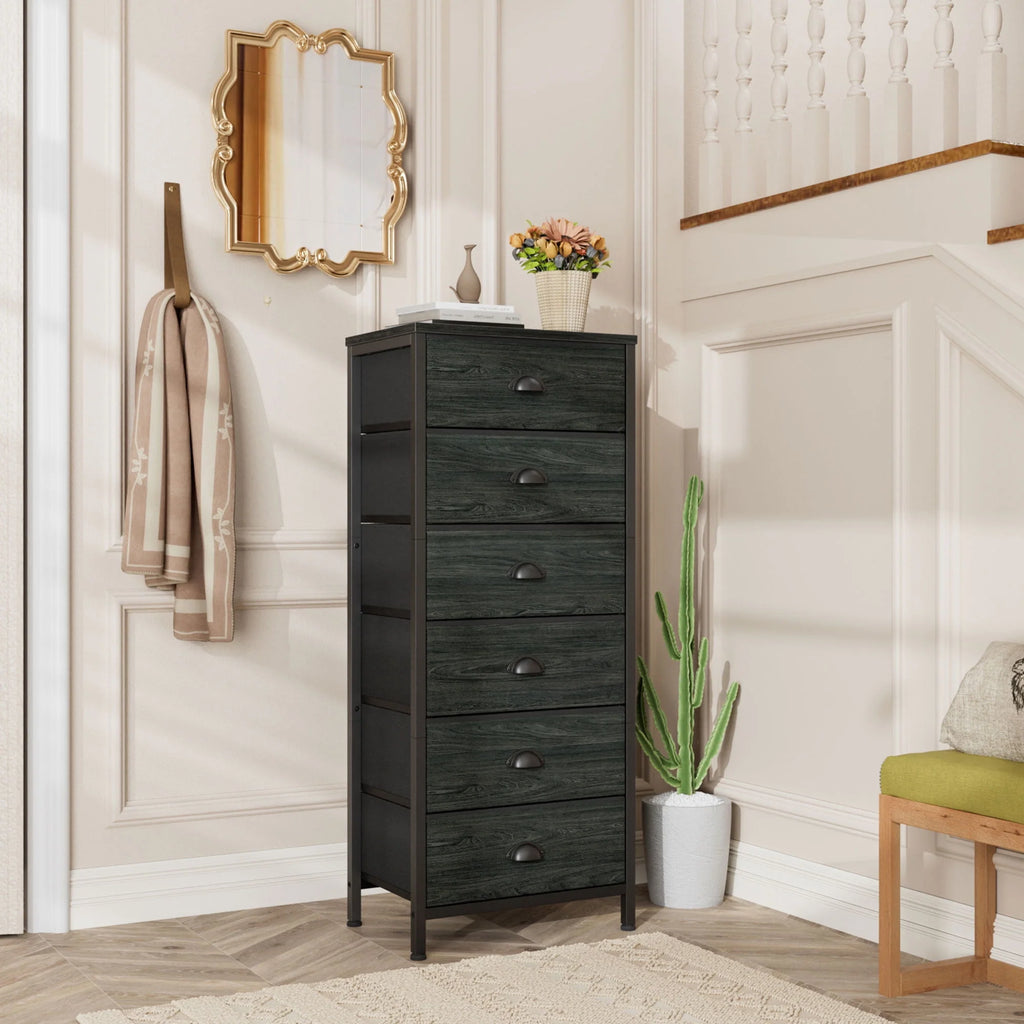 5 Drawer Dresser with Fabric Bins X1756