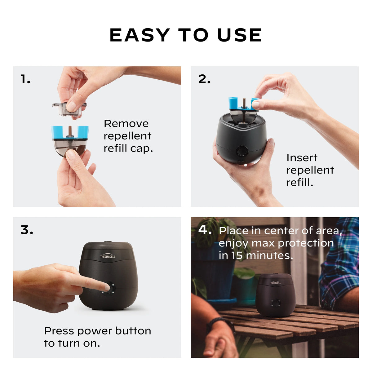 Rechargeable Mosquito Repellent with 12-Hour Refill D43354