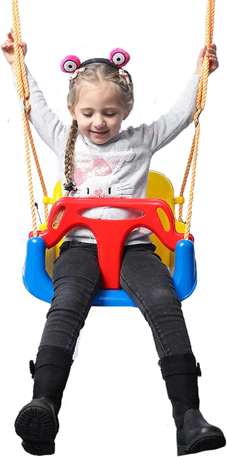 3-in-1 Kids Swing Seat with High Back and T-Bar Light Green N933