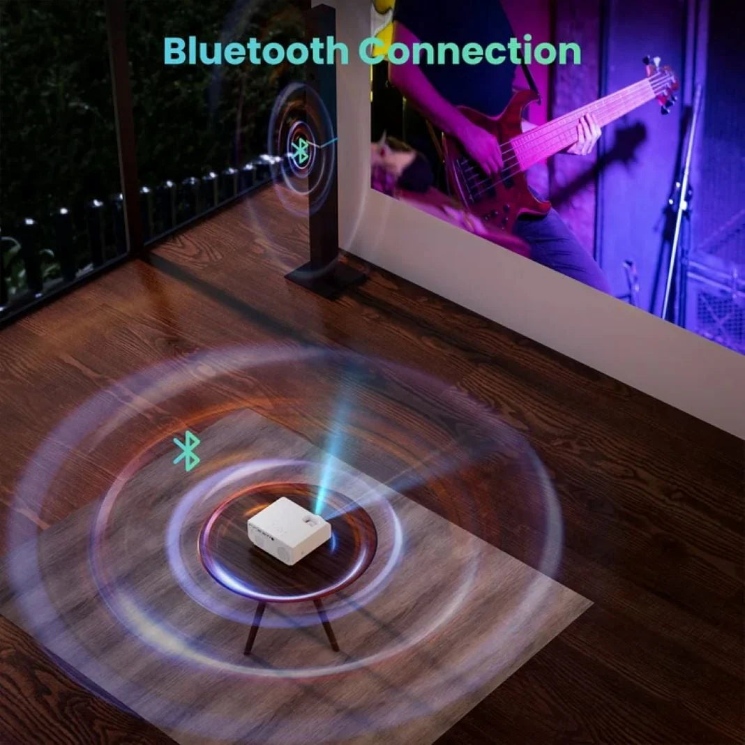 5G WiFi Bluetooth 1080P Projector with 100 Projector Screen T354183