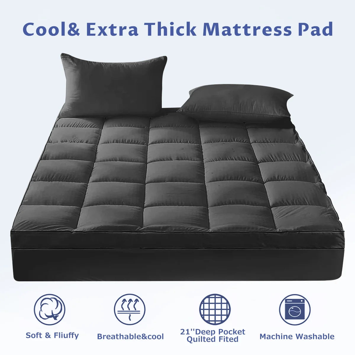 Queen Mattress Topper with Deep Pocket L828