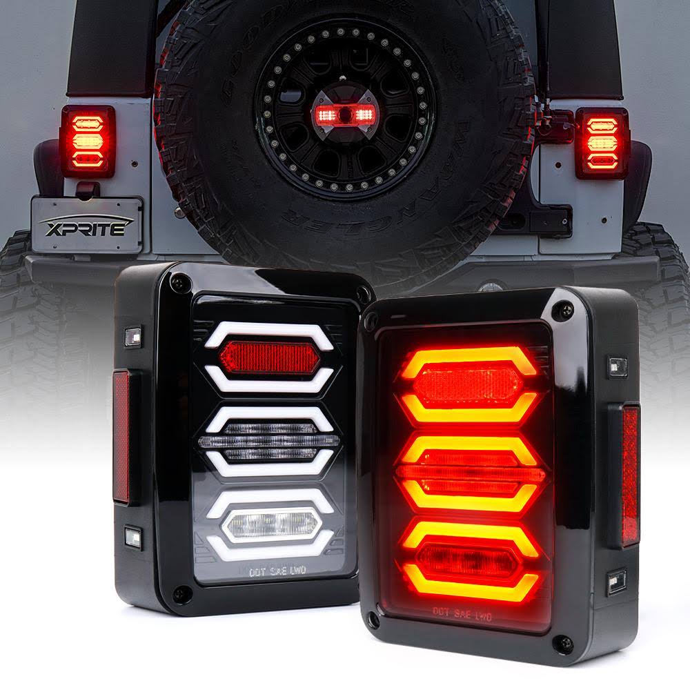 Red LED Tail Light Assembly with Turn Signal & Back Up I826