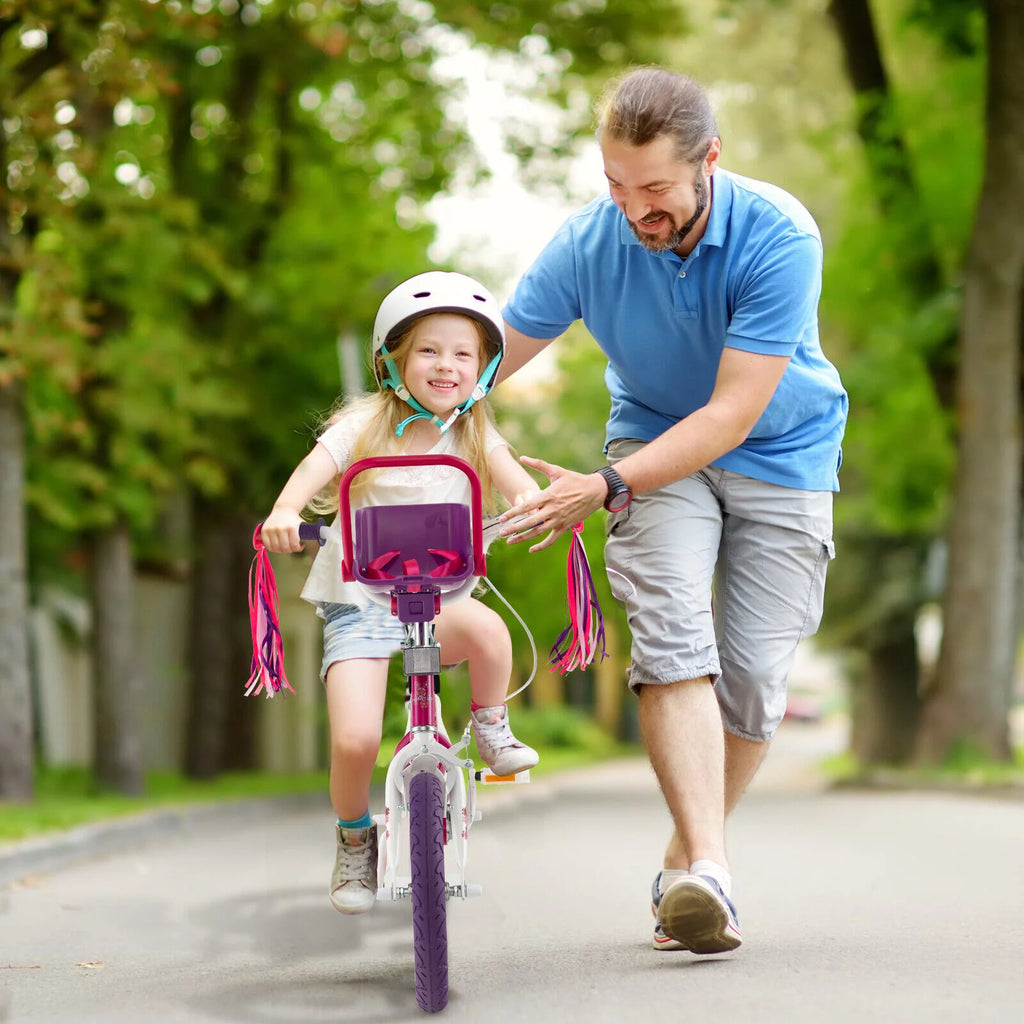 Pink & Purple 16 Kids Bike with Training Wheels X4421