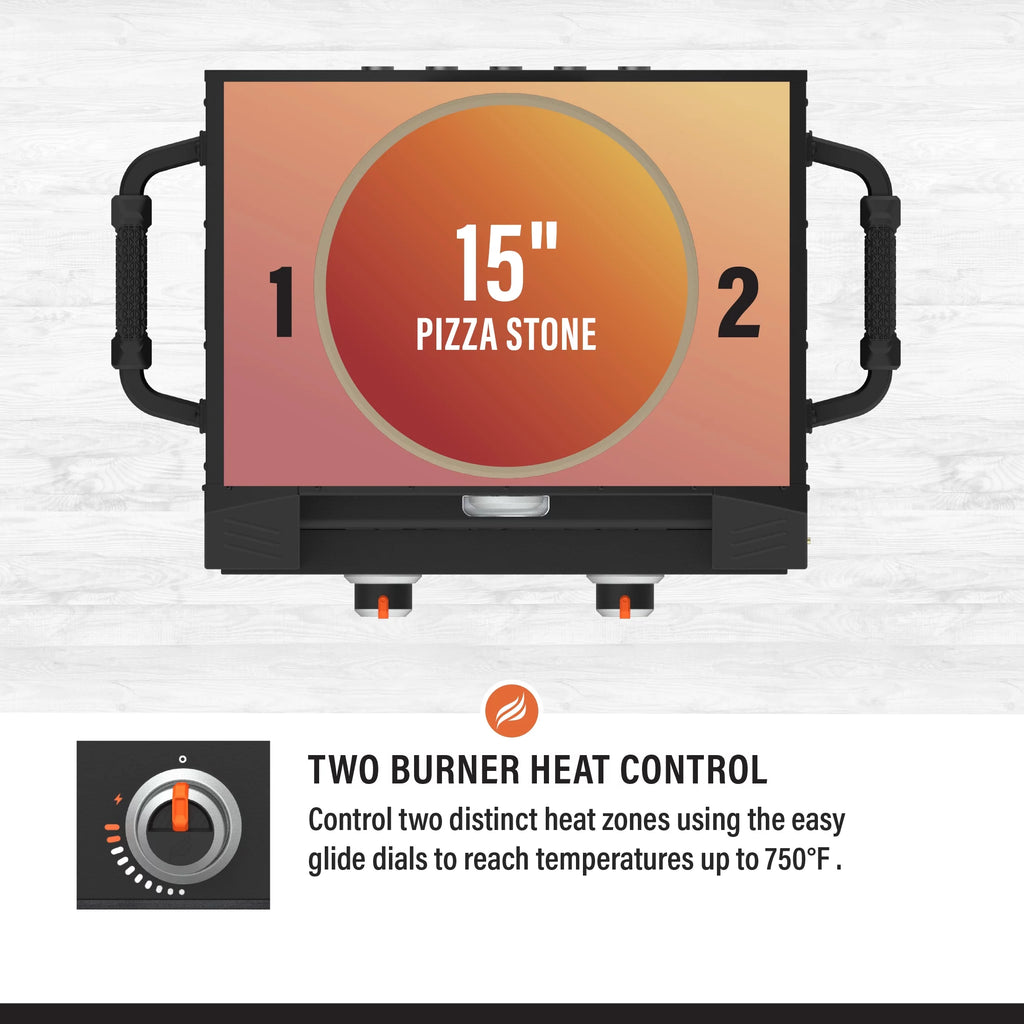 Tabletop Propane Pizza Oven with Two 15 Cordierite Stones Z81719