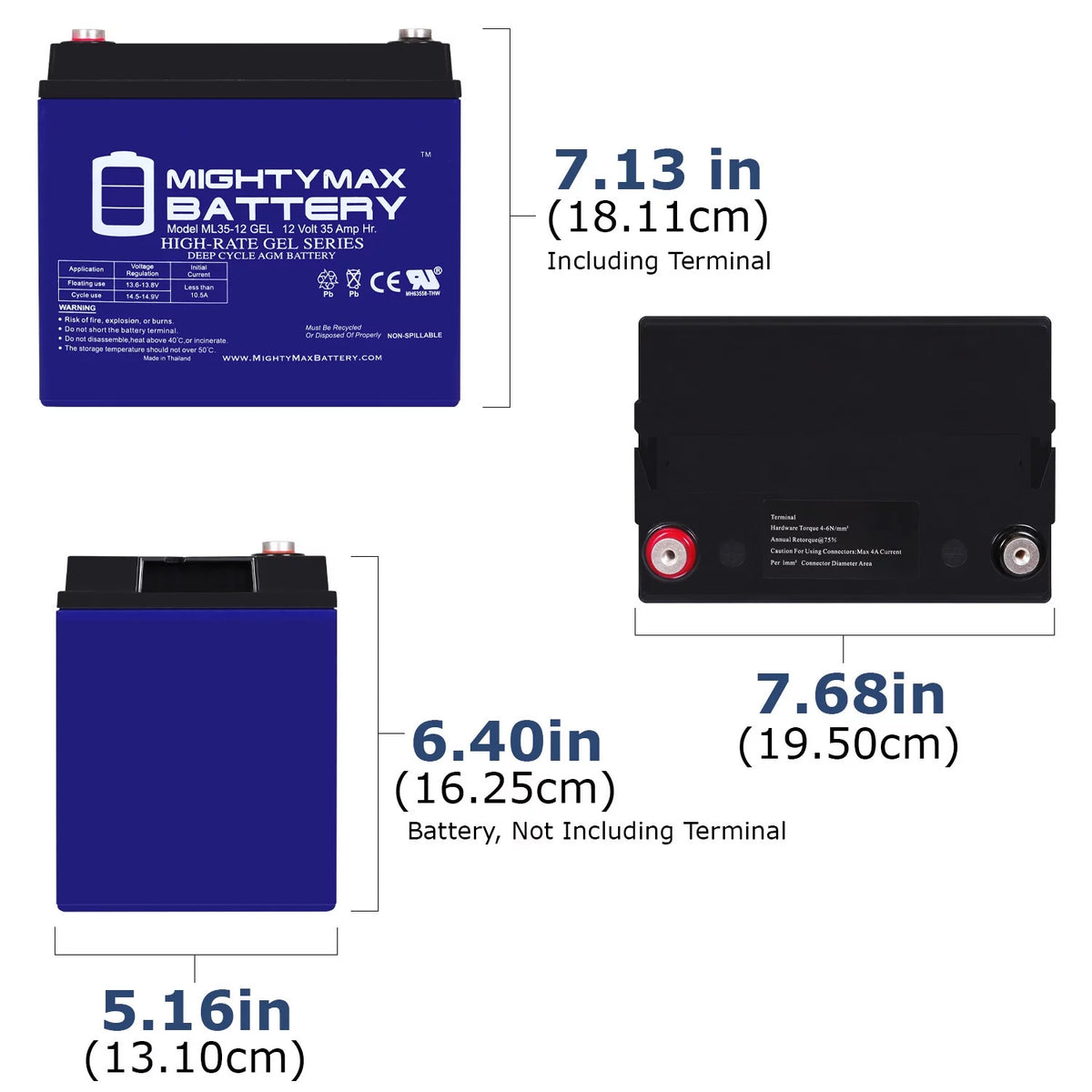 12V 35AH GEL Replacement Battery R96160