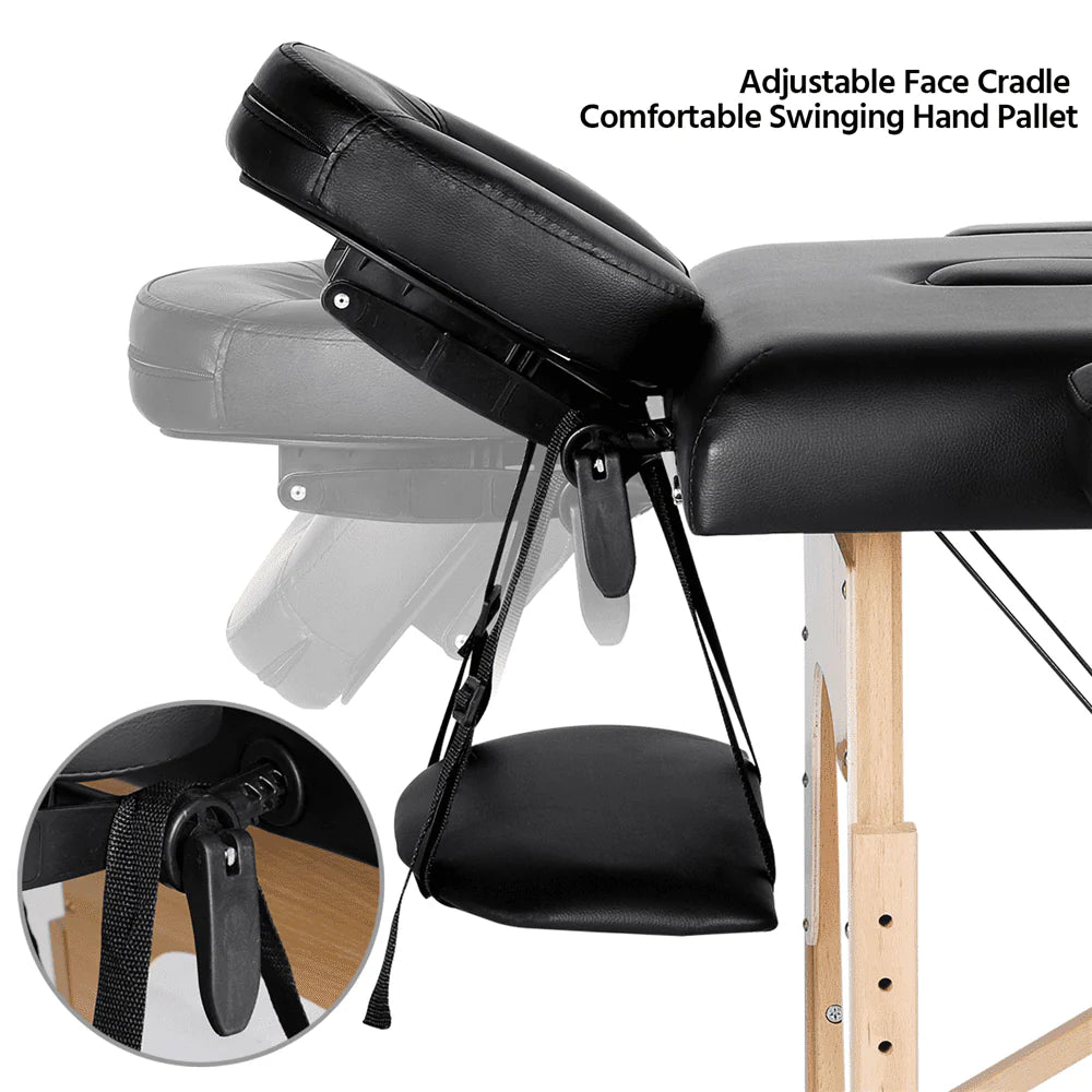 Black Adjustable Folding Massage Bed A813