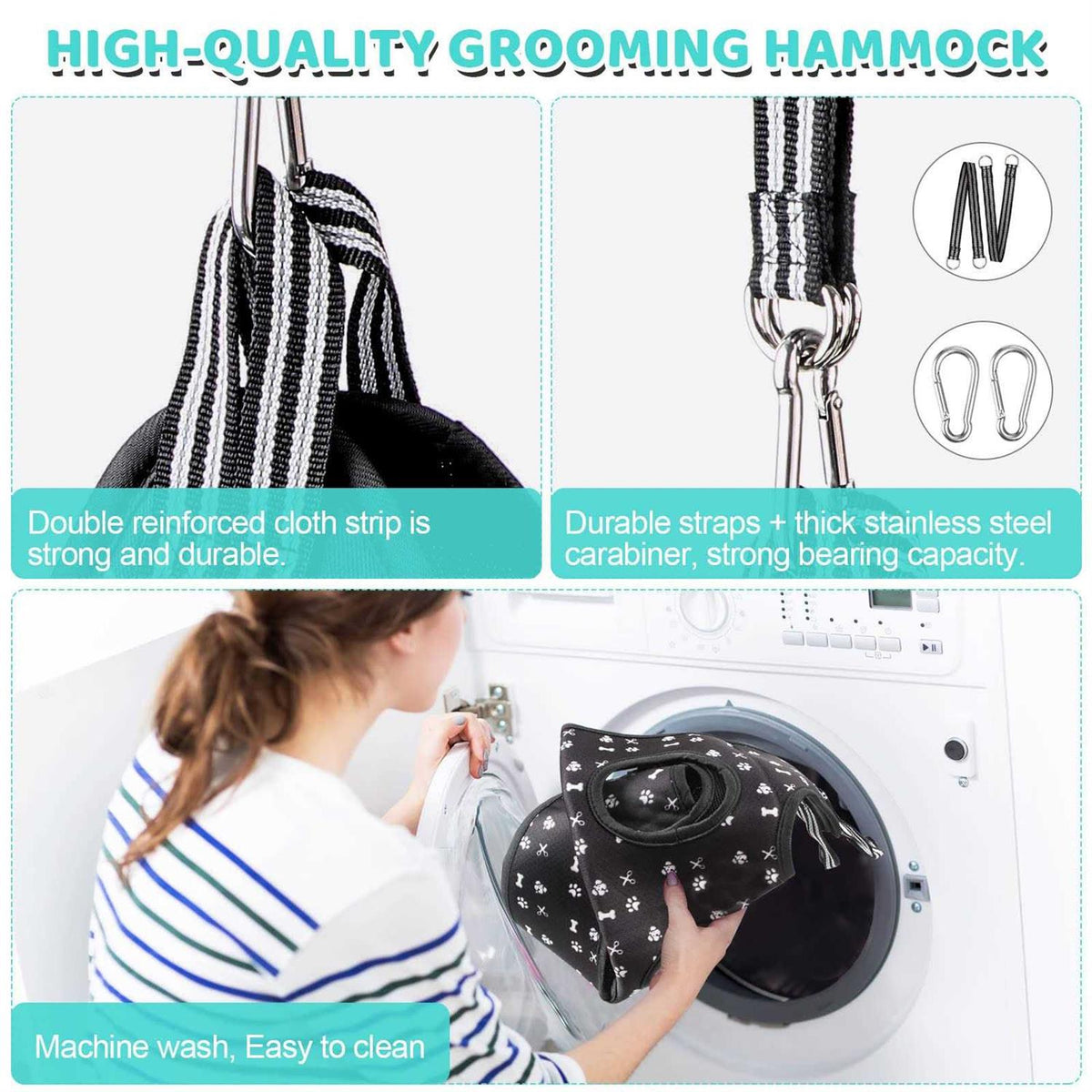 Pet Grooming Hammock Harness with Nail Clippers I62076