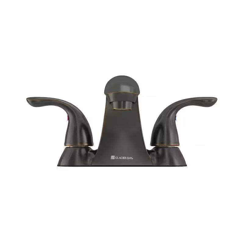 4 in. Double Handle Low-Arc Bathroom Faucet in Bronze B60553