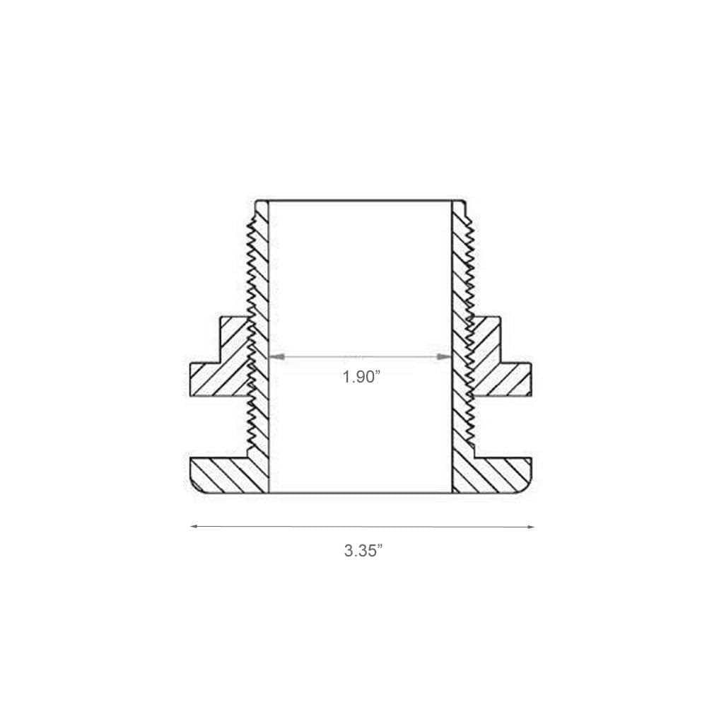 1.50 inch Slip x Slip Bulkhead Fitting N993