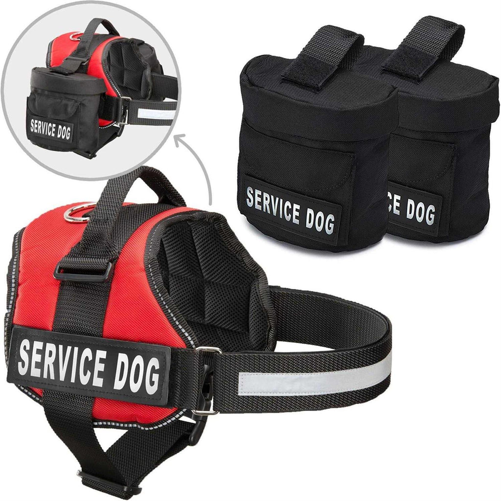 Service Dog Vest with Hook and Loop Straps and Detachable Backpacks M1301