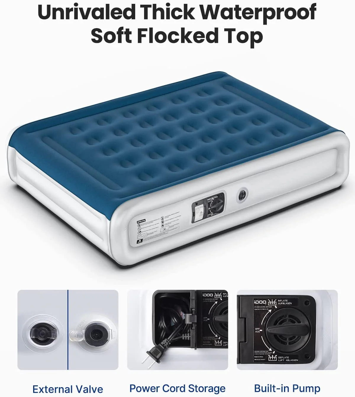 Queen Size Inflatable Air Mattress with Built-In Pump E543445