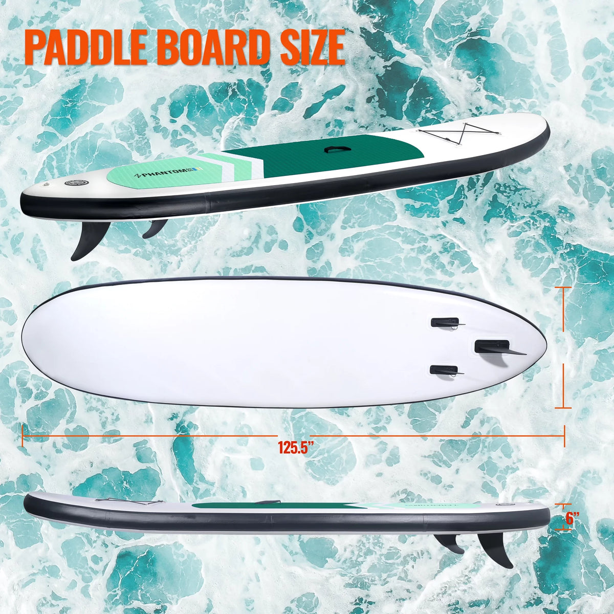 Inflatable Stand Up Paddle Board with Backpack, Leash, Paddle and Pump F8415