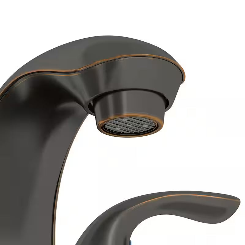 4 in. Double Handle Low-Arc Bathroom Faucet in Bronze B60553