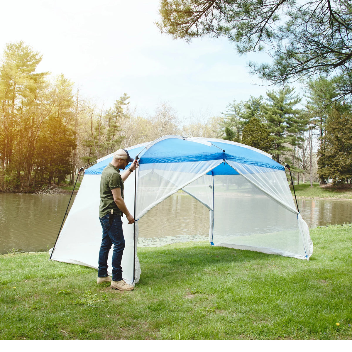 Blue 13 ft x 9 ft x 84 in Screen House Tent Y289279