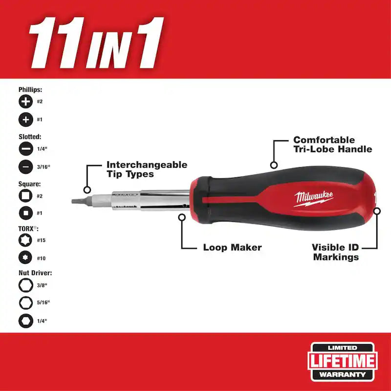 11-in-1 Multi-Tip Screwdriver with 6-in-1 Pliers H20934