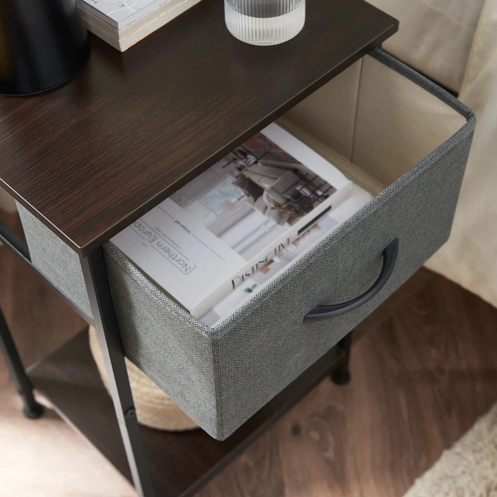 Small Nightstand with Drawer and Storage Shelf T459255