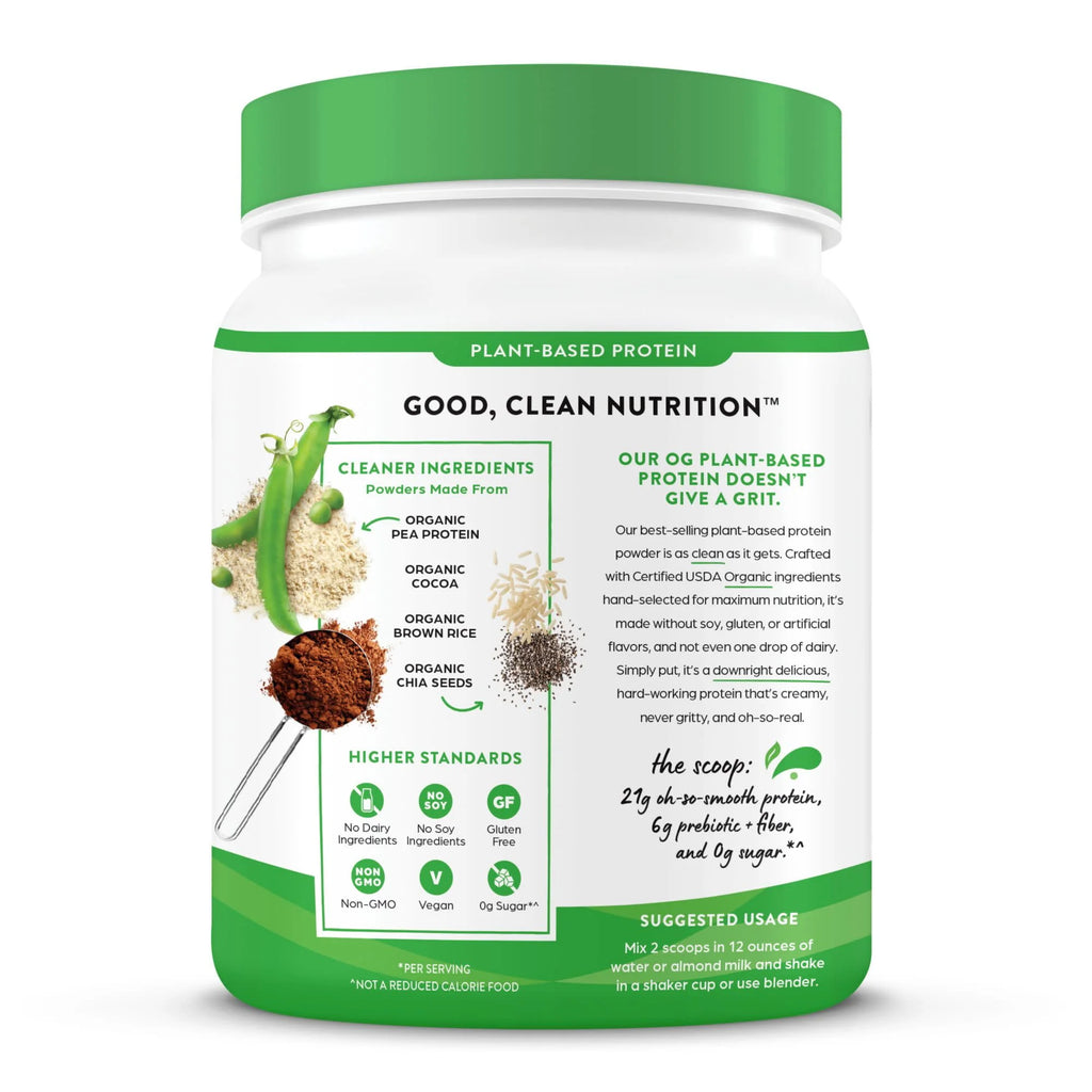 Organic Vegan 21g Protein Powder Creamy Chocolate Fudge 1.02lb N727